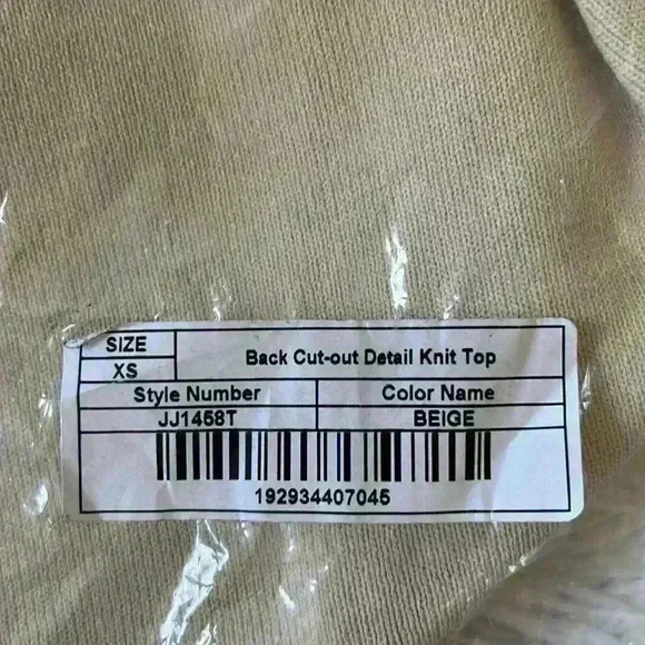 Endless Rose Women’s Back Cut-out Detail Knit Top in beige size XS - Picture 4 of 11